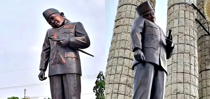 Patung Bung Karno Miring di Indramayu, Ini Penyebabnya